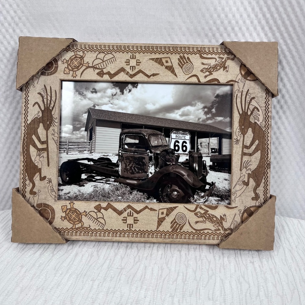 Southwest Kokopelli Picture Frame 5x7 Retro Native American Wood‎